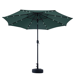 VONLUCE Sombrilla de Terreza de 300CM con Luz LED Sombrilla de Jardín con Techo de Protección UV y 8 Varillas de Acero Parasol Parasol Grande para Jar precio
