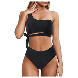 Rouped Bikinis brasileños Tanga,Off Shoulder Bra Bikini Mujer Sexy,Brasileñas Mujer Bikini Braga Alta,Triquini de Mujer,RY203 precio