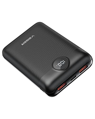 VEGER 20000mAh Batería Externa Power Bank USB C 20W PD 18W QC 3.0 Carga Rápida Cargador Portátil con Pantalla LCD Digital 3 Salidas y 2 Entradas para 