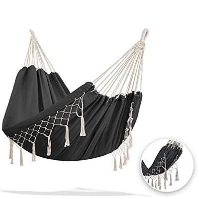 KESSER® Hamaca 300 kg cargable, 320 x 150 cm, máx. Capacidad de Carga de 300 kg, 1-2 Personas, Flecos Transpirables, Resistente a la Intemperie, Hamac