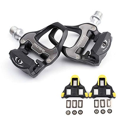 Linghuang Pedales Automáticos para Bicicletas de Carretera Pedales de Bicicleta Antideslizantes Tacos para Shimano SPD - Pedales con Bicis de Carreras
