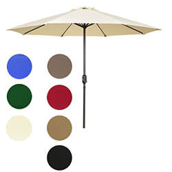 Sombrilla Terraza Exterior, Parasol Jardín Exterior, 2.7M, Rojo Vino, Verde Oscuro, Beige, Protector Solar, Impermeable, para Piscinas, Playas, Jardin en oferta