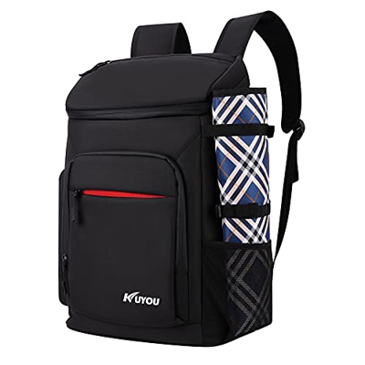 Mochila nevera aislada de 35 litros con abrebotellas, capacidad para 35 latas, gran capacidad con esterilla de picnic, para hombres, mujeres, picnics,