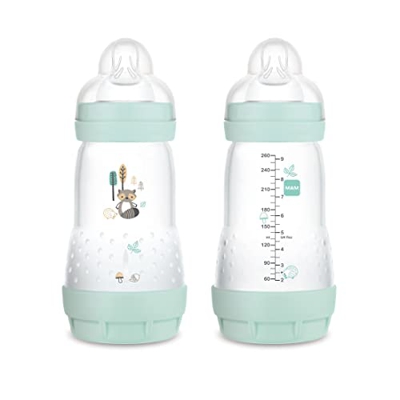 Intrucciones en lengua extranjera - Mam Easy Start - Biberón anticólicos con base ventilada, 2 meses, 260 ml, azul
