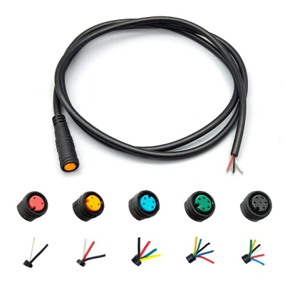 Ebike Cable Extension Julet Female Male 2/3/4/5/6 Pin Ebike Extension Connector Waterproof Plug for Electric Bicycle Display Throttle Pas Ebike Parts