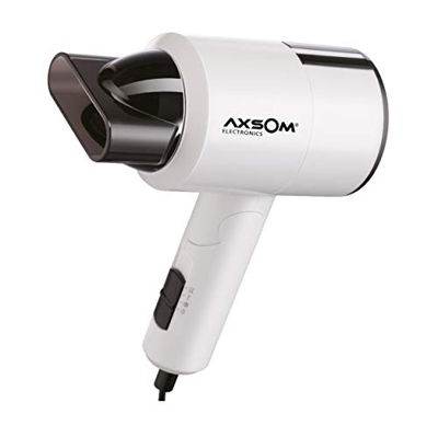Axsom Secador de Pelo Plegable, Secador con Concentrador de Aire, Motor de 1100W, Secador asa Plegable, Secador Portátil Botón de Aire Frio con 4 Conf