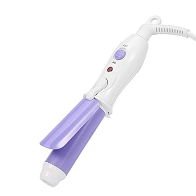 Mini rizador de cerámica - Mini plancha de pelo portátil de cerámica recargable por USB - Plancha y rizador de pelo de viaje inalámbrico 2 en 1 con pi