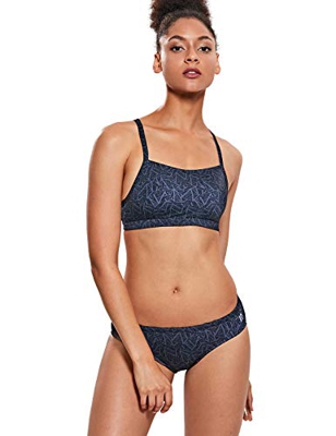 SYROKAN Bikini Natación Mujer Deportivo Bañador Dos Piezas con Relleno Negro#2 S