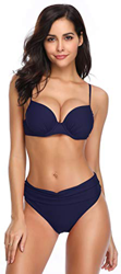 SHEKINI Traje de Baño Sexy Push Up Brasileño Sexy Acolchado de Dos Piezs Bikini Conjuto de Alta Cintura Bikini Inferior Traje de Baño de Acero Apoyo(M precio