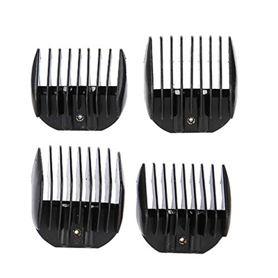 4pcs/set Guide Comb Set Black Clipper Repuestos Accesorios para corte de pelo, peine para el cabello, para peluquería