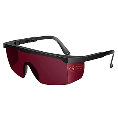 SafeLightPro K9s - Gafas de protección para depilación láser y luz pulsada para Philips, Braun, Auratrio, Lapurete, color rosa y rojo