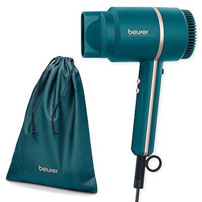Beurer HC 35 Secador de Pelo, Compacto con Función Iónica, Boquilla de Peinado Incluida, 1600-2000 W, Verde