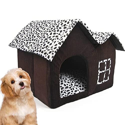 KRISVA Habitación doble para perros de alta gama (55 x 40 x 42 cm), color marrón