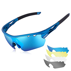 DOVAVA Gafas Ciclismo Hombre Mujer con 4 Lentes Intercambiables , Gafas de Sol Polarizadas Protección UV 400 para Deportivas Running Bicicleta MTB Gol características