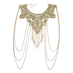 harayaa Bikini Bra Body Chain Collar con Borlas de Arnés Retro Multicapa para Fiesta en oferta