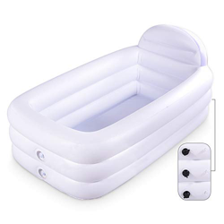 HIWENA Bañera portátil inflable, bañera de baño duradera blanca con respaldo grande, piscina inflable independiente, baño en casa spa precio
