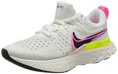 Nike React Infinity Run FK 2 T, Zapatillas para Correr Mujer, White/Black-Sail-Pink Blast, 35.5 EU