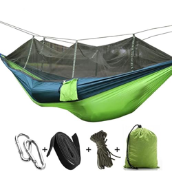 WGHJK Ultraligero paracaídas Hamaca Caza Mosquitera Doble de la Persona Dormir Cama basculante envío Camping al Aire Libre Hamaca portátil precio