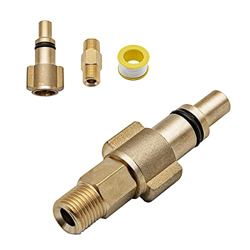 DERASL Adaptador de latón 1/4 + Conector de Pistola de Espuma de Cobre Hembra, Conector lavor, Adaptador de Botella de Pistola de Espuma de Nieve para en oferta