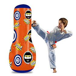 Saco de boxeo hinchable de pie, para niños a partir de 6 años, karate, taekwondo, artes marciales mixtas características