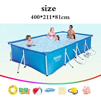 Piscinas Soporte niños caseros reproducción Adulto Entrenamiento (Color : Blue, Size : 400 * 211 * 81cm)