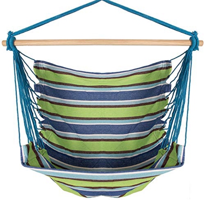 Inspired Home Living Silla Hamaca brasileña Grande Azul Verde