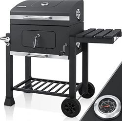 KESSER® Grill, Carro de Parrilla de carbón XXL con Tapa, Ruedas, Mango de Acero Inoxidable, Rejilla y termómetro, Carro de Parrilla de carbón Grande,  características