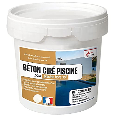 Isatis - Kit de revestimiento para piscinas de hormigón encerado, revestimiento de piscina, color blanco
