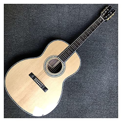 WANANNIGHT Guitarra electrica Guitarra acústica de 39 Pulgadas, Tapa de Abeto sólido, diapasón de Palisandro, Lados de Palisandro y Espalda