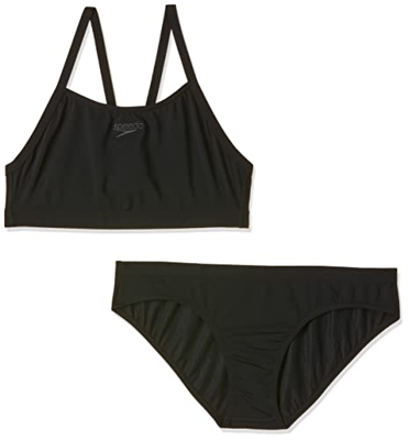 Speedo Essential Endurance+ Thinstrap 2 Piece Bikini, Mujer, Black, 42 (UK 20)