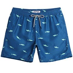 MaaMgic 5.5" Bañadores Hombre Shorts de Playa para Natación y Surf Traje de Baño Secado Rápido para Vacaciones, Tiburón Azul,XL en oferta