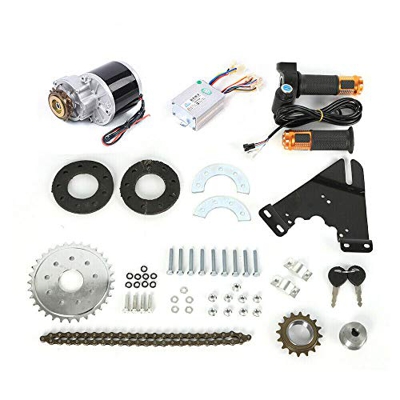 Fetcoi Kit de conversión para bicicleta eléctrica, 24 V, 350 W, controlador de rueda trasera, motor de conversión, kit de torsión eléctrico para bicic