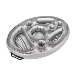 Zayaa Soporte para Bebidas de Piscina Bandeja Flotante Inflable versátil para Piscinas Bañera de hidromasaje - Bandejas de Mesa de refrigerio con Mini en oferta