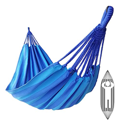 GOCAN Hamaca brasileña Individual para 1 Persona Lona 200X100 cm Longitud Total 310 cm Carga 250 kg Hamaca de algodón para jardín Exterior e Interior( en oferta