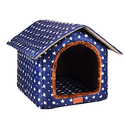 Wood.L Casa para Perros para el Invierno, casa para Gatos, Perrera para Perros, Nido para Gatos, Nido para Perros Plegable Desmontable con cojín extra