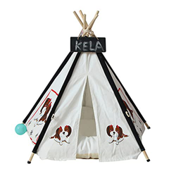QinWenYan Tienda de Mascotas Pastel portátil Teepee Cat Puppy Tiendas Casas para Pequeño Perro Animal Teepee Cama con cojín para Mascota (Color : Whit en oferta