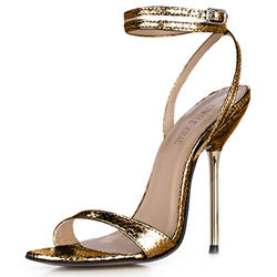 CHMILE CHAU-Zapatos para Mujer-Sandalias de Tacon Alto de Aguja Metálico-Sexy-Vestido de Fiesta-Tira de Tobillo-Punta Abierta características