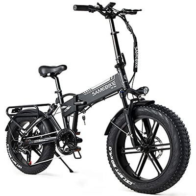 SAMEBIKE Fat Bike Bicicleta Electrica Montaña de 20 Pulgadas Bicicleta Eléctrica Plegable con Batería de 48 V 10AH, Neumático Gordo Bicicleta de Monta