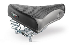 Selle Montegrappa - Sillín de Bicicleta de Piel para CITYRAD BEACHCRUISER HOLLANDRAD en Aspecto Retro Vintage 1750 Export Negro/Gris – Fabricado en It en oferta