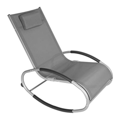 WOLTU Tumbona de Aluminio Tumbona para Camping Silla de Relax Silla Mecedora Tumbona para Jardín, Playa, Terraza, Cubierta Transpirable de Textileno,  en oferta