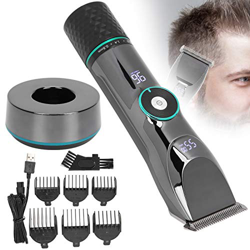 Cortadora de cabello eléctrica profesional, cortadora de cabello LCD de velocidad variable de alta potencia, cortadora de cabello para el hogar, máqui precio