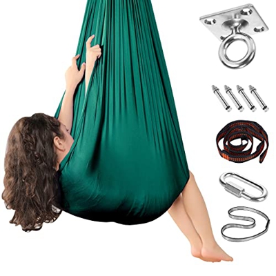 Columpio de Terapia Sensorial para Niños - Hamacas de Yoga para Interior y Exterior Columpios de Silla para mayores de 3 años autismo niños niñas, reg