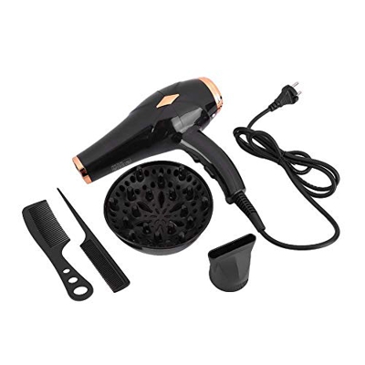 nobrands Hair Dryer-Sk-3801 2000W Secador de Pelo Profesional de Iones Negativos Peluquería Enchufe de la UE 220V (Negro)