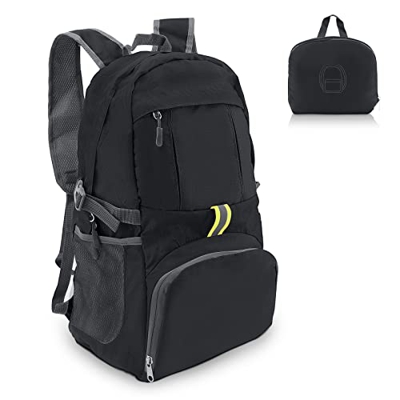 Welltop Mochila Plegable, 35L Senderismo Mochila Mochila Mochila Liviana Impermeable para el día de Viaje Mochila para Hombres Mujeres Niños Al Aire L