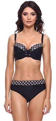Merry Style Conjunto Bikini Sujetador y Bragas 2 Piezas Mujer P63581 (Negro-2, EU (Top 80 E/40) = ES (95 E/42))