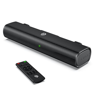 Barra de Sonido para PC/TV, Barra de Sonido 2.0 Portátil 50W de 16 Pulgadas, Bluetooth 5.0 Inalámbrico, Control Remoto, 110 dB, Sonido Envolvente 3D, 