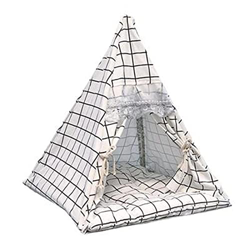 QinWenYan Tienda de Mascotas Pet Teepee con Cushion Cat & Dog Puppy CASA con LA Cama Portátil para Exteriores para Exteriores para Mascota (Color : Wh características