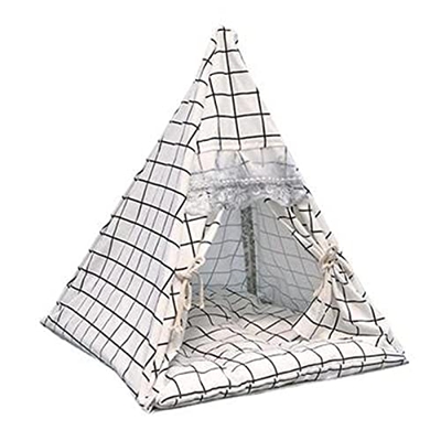 QinWenYan Tienda de Mascotas Pet Teepee con Cushion Cat & Dog Puppy CASA con LA Cama Portátil para Exteriores para Exteriores para Mascota (Color : Wh