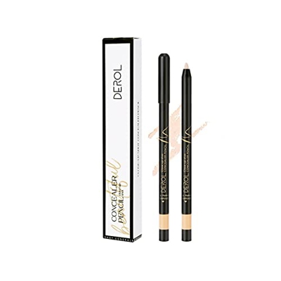 Wood.L Lápiz Corrector, Barra resaltadora correctora Impermeable de 4 Colores con sacapuntas, Cobertura de Base cosmética para ojeras, Manchas, Cicatr