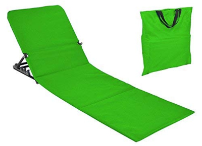 Spetebo Esterilla para la playa, plegable, con respaldo, tumbona para la playa, jardín, verde